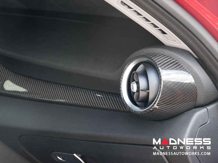 2018 Alfa Romeo 952 Giulia Rear Center Console Air Vent Trim Black OEM